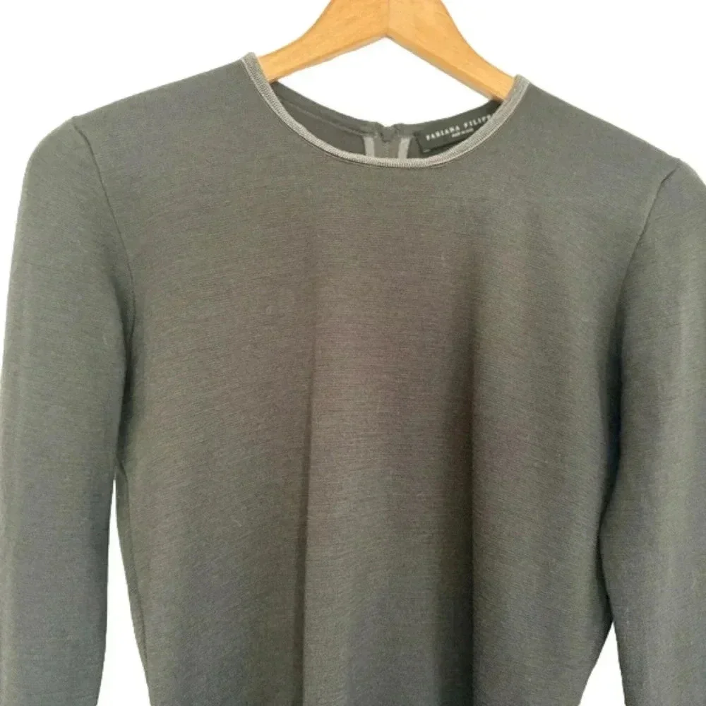 Fabiana Fillippi Embellished Collar Long Sleeve Top